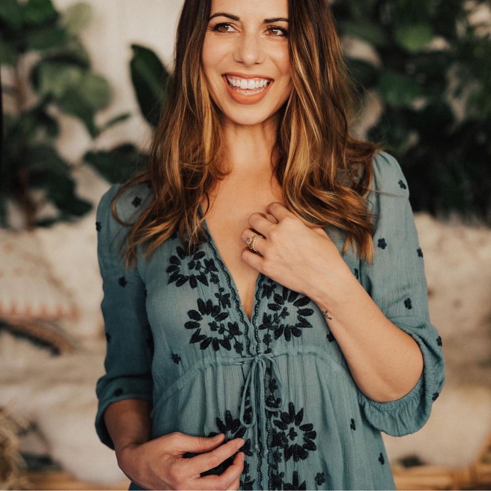 ISO free people deep v embroidered maxi dress